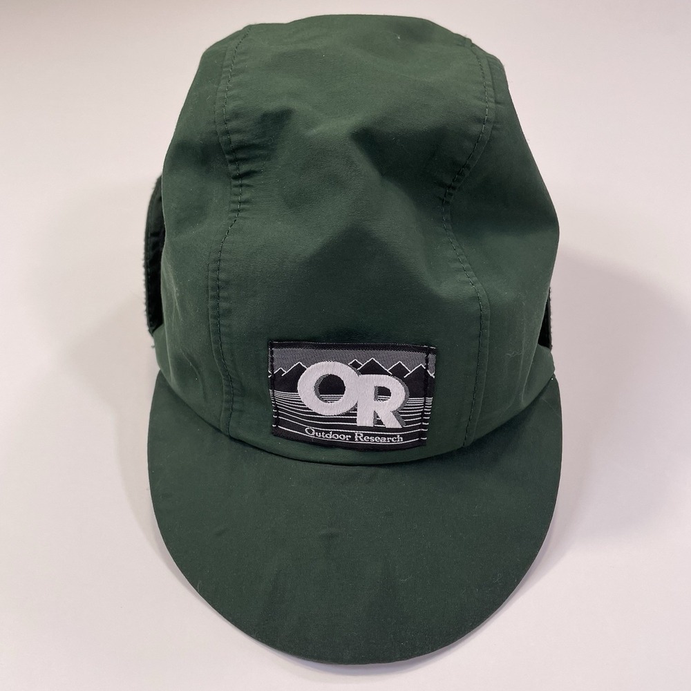 Outdoor Research OR Hat Green Goretex Ear Flap Adjustable Cap Size S Running Hat